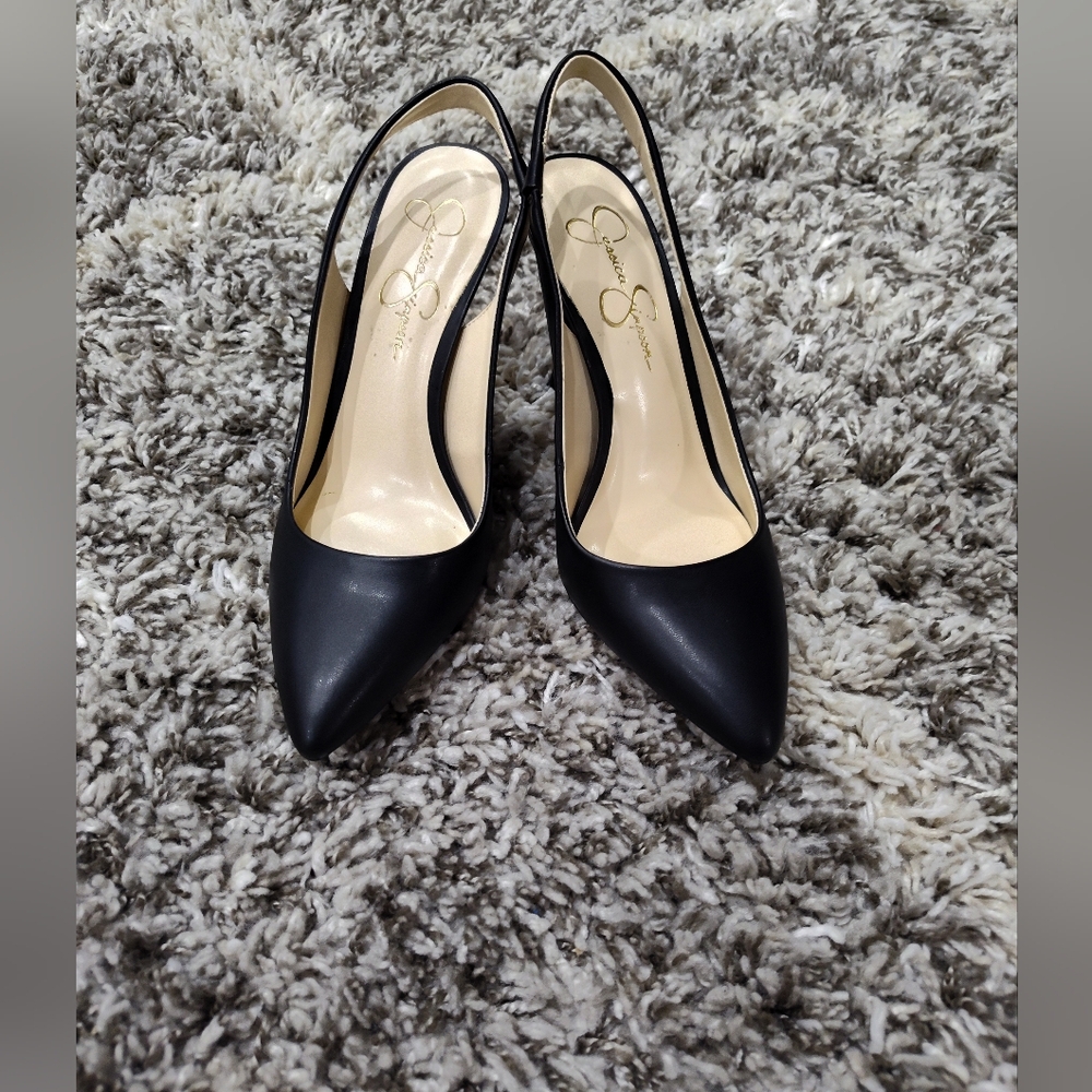 Jessica Simpson Elegant Black Slingback Heels